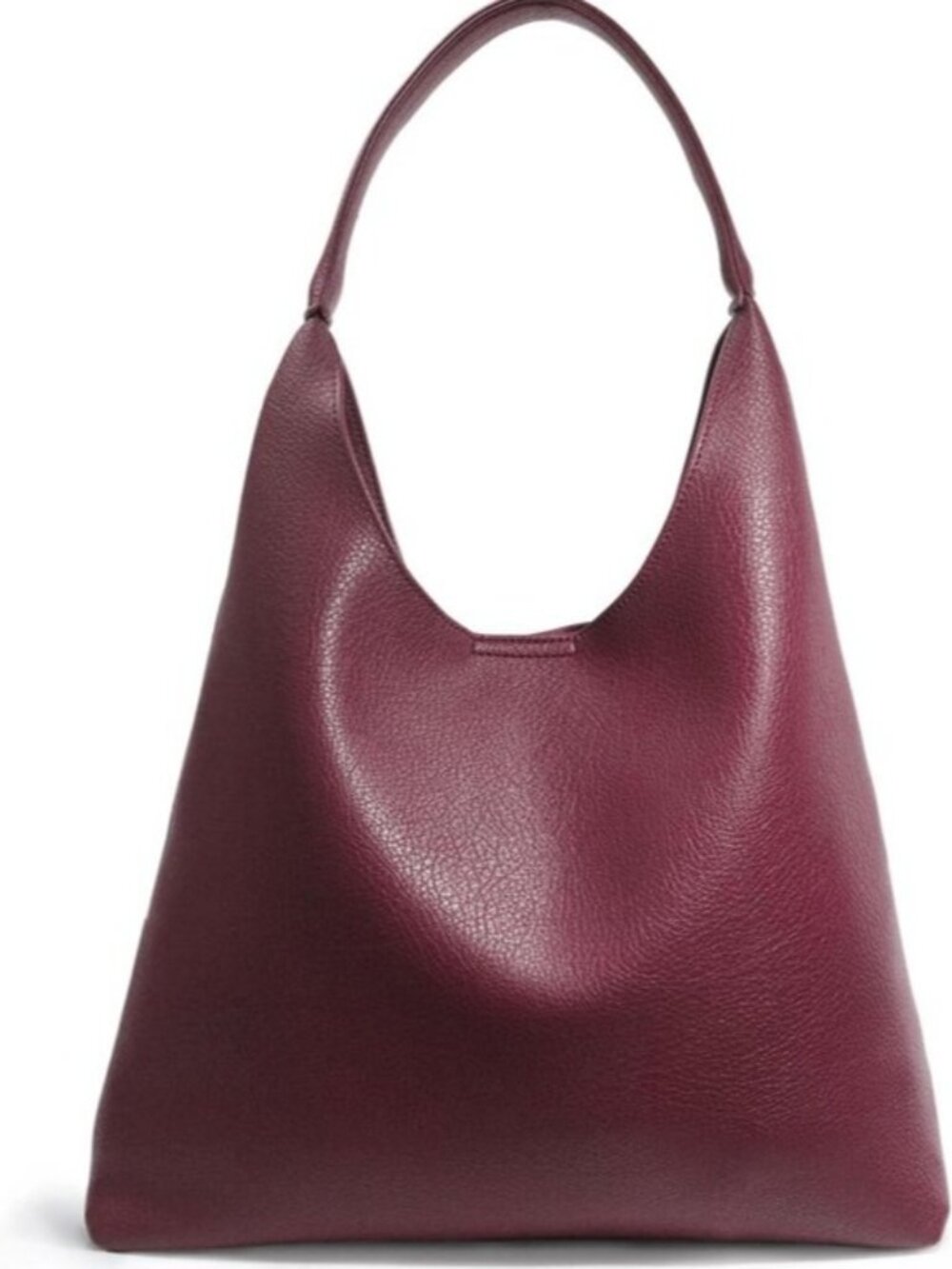 Women's Dark Red Vegan Leather Hobo Bag Slouchy Shoulder Tote Handbag 18"